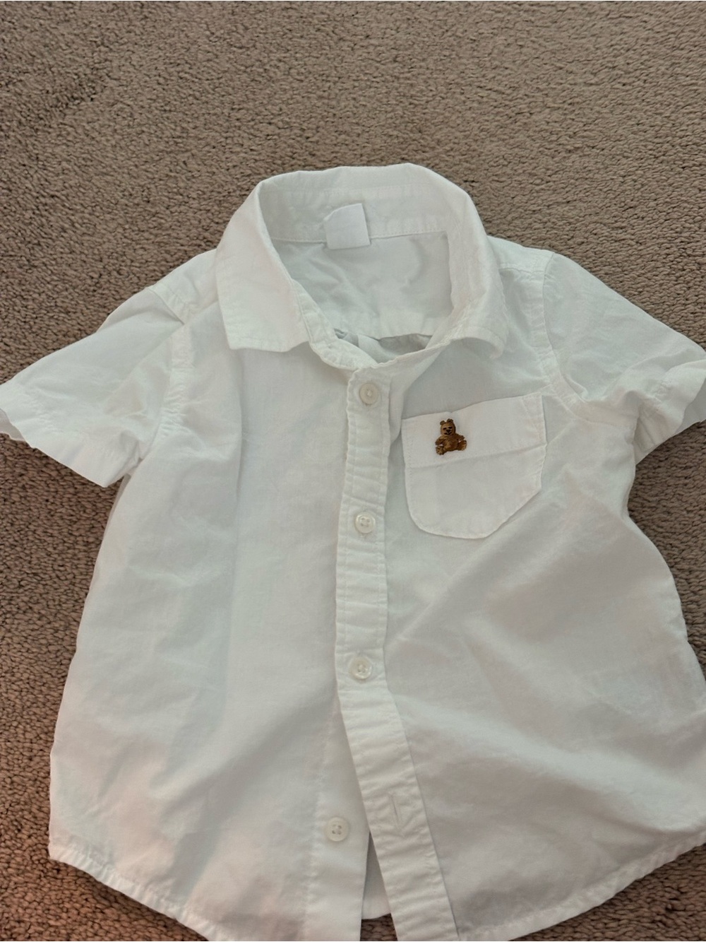 Baby boy GAP White Short-Sleeve Button-Up Shirt with Pocket